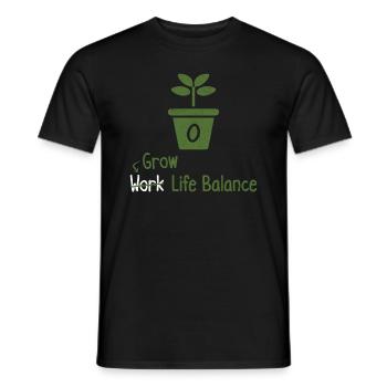 Grow Life Balance Pflanzenliebhaber Gärtner - Männer T-Shirt - Schwarz - Vorne - AI Model Male 178 light (178cm)