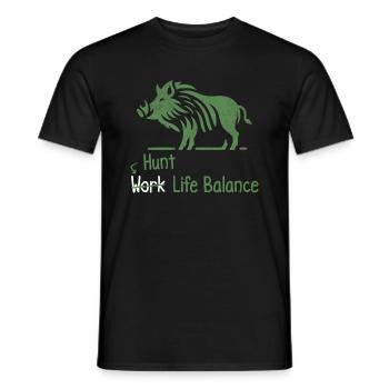 Jagd Life Balance Schweinejagd Arbeit - Männer T-Shirt - Schwarz - Vorne - AI Model Male 178 light (178cm)