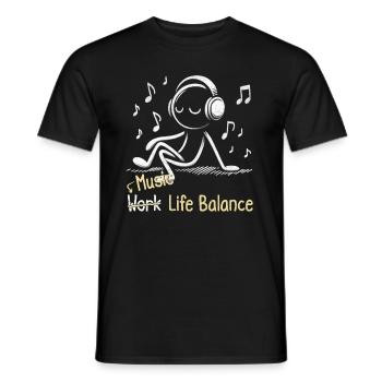 Équilibre entre vie et vie musicale - T-shirt homme - noir - Devant - AI Model Male 178 light (178cm)
