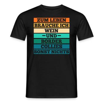 Wein Hund Border Collie - Männer T-Shirt - Schwarz - Vorne - AI Model Male 178 light (178cm)