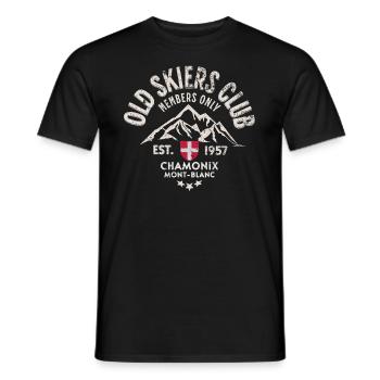 Old skiers club Chamonix - Men's T-Shirt - black - Front - AI Model Male 178 light (178cm)