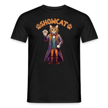 Showcat Kitten Feline - Men's T-Shirt - black - Front - AI Model Male 178 light (178cm)