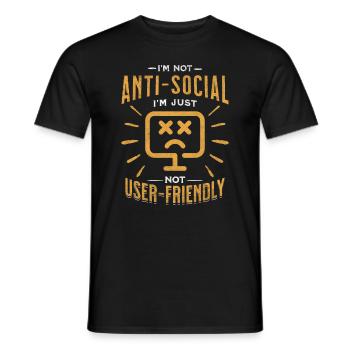 Not Anti-Social, Just Code-Friendly - Männer T-Shirt - Schwarz - Vorne - AI Model Male 178 light (178cm)