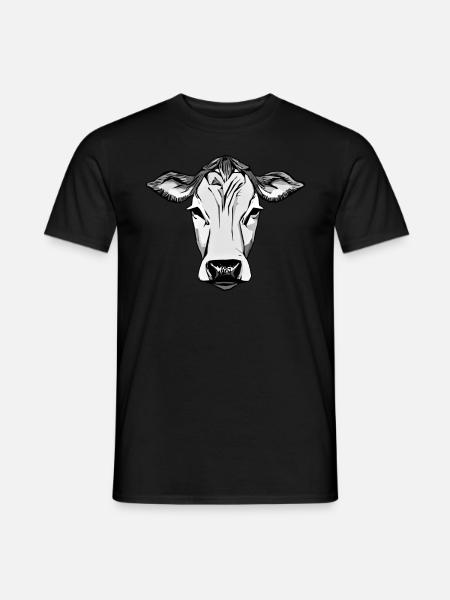 Cow Farm Motif Print - Men's T-Shirt - black