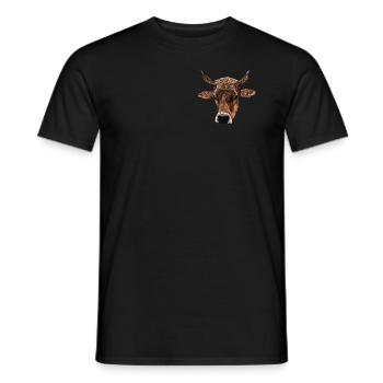 Kuh Bauernhof Motiv Aufdruck - Männer T-Shirt - Schwarz - Vorne - AI Model Male 178 light (178cm)
