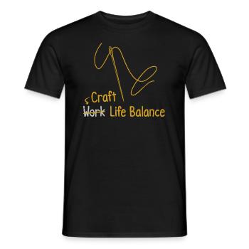 Artisanat, travail, vie privée, équilibre – Bricolage d’artisanat - T-shirt homme - noir - Devant - AI Model Male 178 light (178cm)