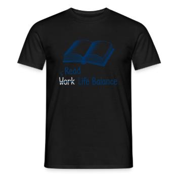 Lire l’équilibre entre vie professionnelle et vie privée - Bookworm Book Reading - T-shirt homme - noir - Devant - AI Model Male 178 light (178cm)