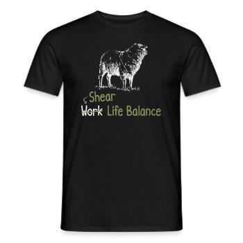 Cisaillement de l’équilibre entre vie professionnelle et vie privée - Sheep Shepherd - T-shirt homme - noir - Devant - AI Model Male 178 light (178cm)