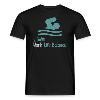 Équilibre entre vie professionnelle et vie privée - Swimmer Sport - T-shirt homme - noir - Devant - AI Model Male 178 light (178cm)