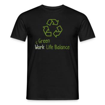 Green Work Life Balance – Tag Der Erde Zum - Männer T-Shirt - Schwarz - Vorne - AI Model Male 178 light (178cm)