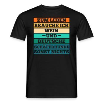 Wein Hund Deutscher Schäferhund - Männer T-Shirt - Schwarz - Vorne - AI Model Male 178 light (178cm)