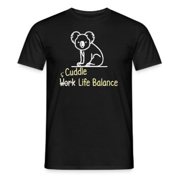Équilibre entre vie professionnelle et vie privée – Koala Bear Australia - T-shirt homme - noir - Devant - AI Model Male 178 light (178cm)