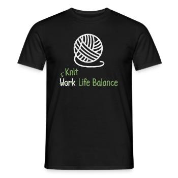 Tricot à l’équilibre entre vie professionnelle et vie privée - Tricot DIY - T-shirt homme - noir - Devant - AI Model Male 178 light (178cm)
