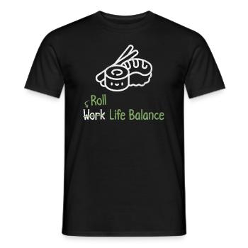 Roll Work Life Balance - Sushi Lover - Men's T-Shirt - black - Front - AI Model Male 178 light (178cm)