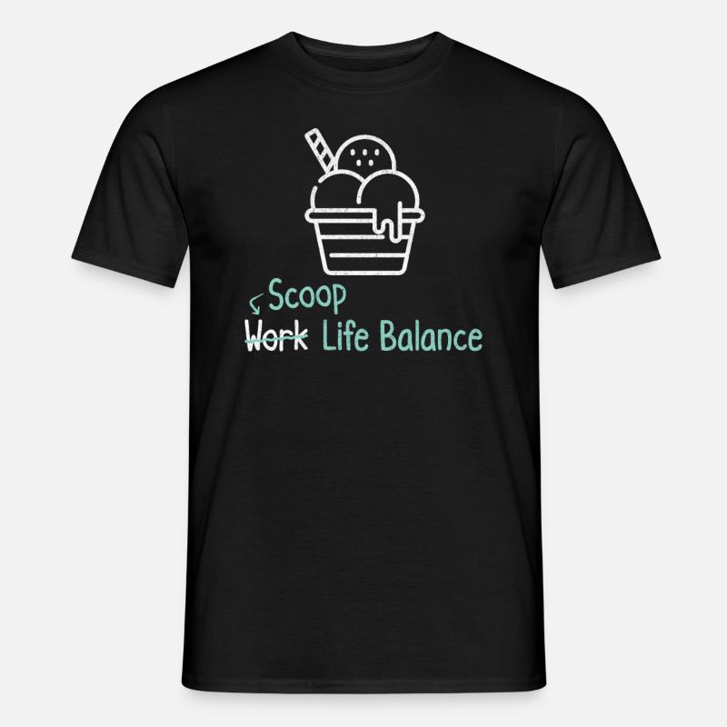 Scoop Work Life Balance – Eiscreme-urlaub - Männer T-Shirt - Schwarz