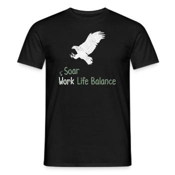 Soar Work Life Balance – Hawk - Männer T-Shirt - Schwarz - Vorne - AI Model Male 178 light (178cm)