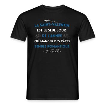 La Saint Valentin est le seul jour - T-shirt homme - noir - Devant - AI Model Male 178 light (178cm)