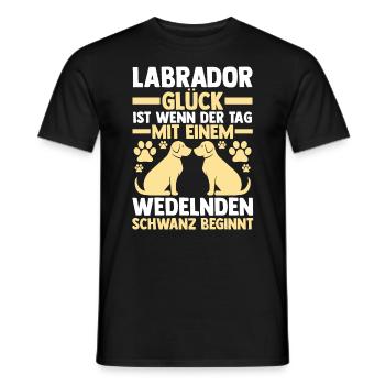Hund Labrador - Männer T-Shirt - Schwarz - Vorne - AI Model Male 178 light (178cm)