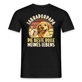Papa Hundepapa Hund Labrador - Männer T-Shirt - Schwarz - Vorne - AI Model Male 178 light (178cm)