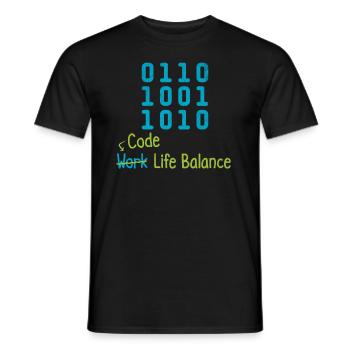 Coder l’équilibre entre vie professionnelle et vie privée – Programmeurs et - T-shirt homme - noir - Devant - AI Model Male 178 light (178cm)