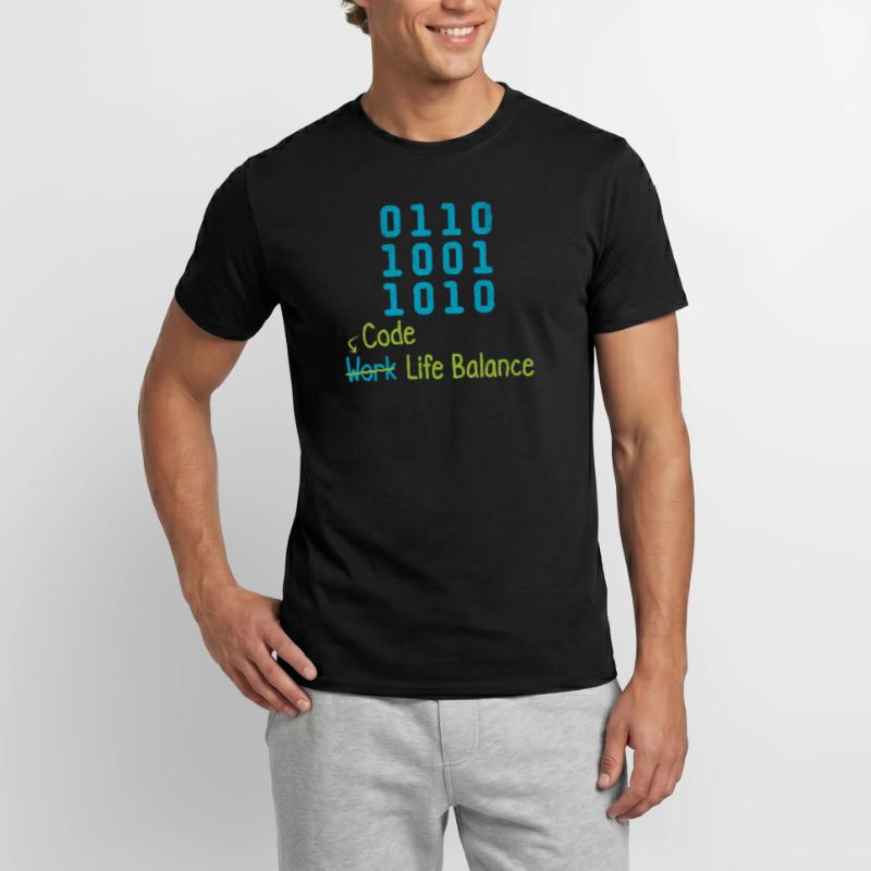 Coder l’équilibre entre vie professionnelle et vie privée – Programmeurs et T-shirt homme
