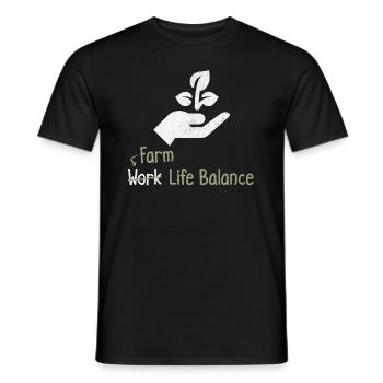 Équilibre entre vie professionnelle et vie privée à la ferme - Agriculture agricole - T-shirt homme - noir - Devant - AI Model Male 178 light (178cm)