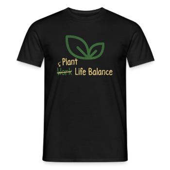 Équilibre entre vie professionnelle et vie privée à base de plantes - Vegan lover - T-shirt homme - noir - Devant - AI Model Male 178 light (178cm)