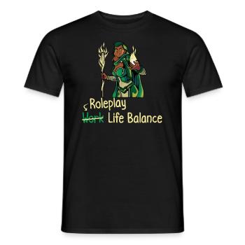Roleplay Work Life Balance – Rpg Fantasy Geek - Männer T-Shirt - Schwarz - Vorne - AI Model Male 178 light (178cm)