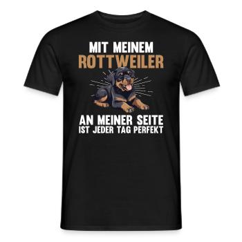 Hund Rottweiler - Männer T-Shirt - Schwarz - Vorne - AI Model Male 178 light (178cm)
