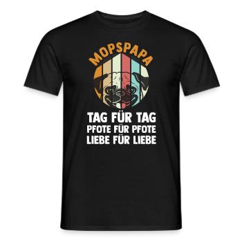 Dog Daddy Mop Papa Master Dog Pug - Men's T-Shirt - black - Front - AI Model Male 178 light (178cm)