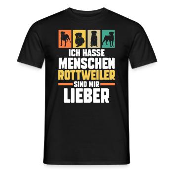 Hund Rottweiler - Männer T-Shirt - Schwarz - Vorne - AI Model Male 178 light (178cm)