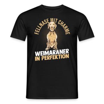 Hund Weimaraner - Männer T-Shirt - Schwarz - Vorne - AI Model Male 178 light (178cm)