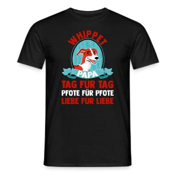 Hund Hundepapa Vater Whippetpapa Whippet - Männer T-Shirt - Schwarz - Vorne - AI Model Male 178 light (178cm)