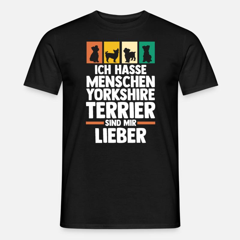 Hund Yorkshire Terrier - Männer T-Shirt - Schwarz