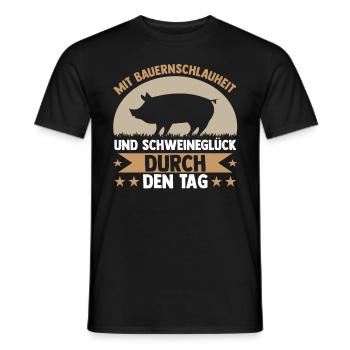 Schwein Schweinebauer Bauernhof Schweine - Männer T-Shirt - Schwarz - Vorne - AI Model Male 178 light (178cm)