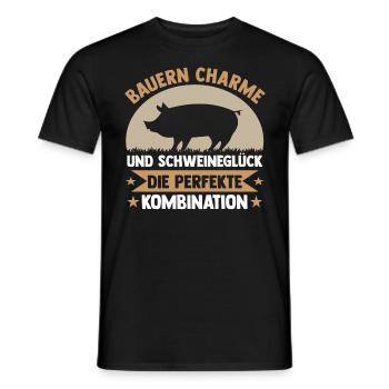 Schwein Schweinebauer Bauernhof Schweine - Männer T-Shirt - Schwarz - Vorne - AI Model Male 178 light (178cm)