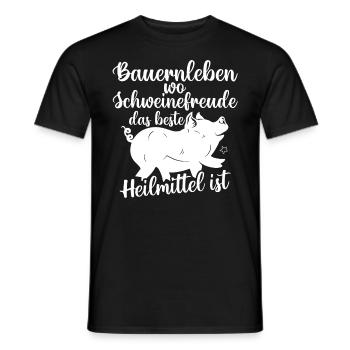Schwein Schweinebauer Bauernhof Schweine - Männer T-Shirt - Schwarz - Vorne - AI Model Male 178 light (178cm)