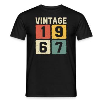 Millésime 1967 Né en 1967 - T-shirt homme - noir - Devant - AI Model Male 178 light (178cm)