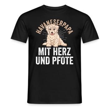 Dog Dog Dad Father Havanese Dad Havanese - Men's T-Shirt - black - Front - AI Model Male 178 light (178cm)