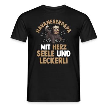 Hund Hundepapa Vater Havaneserpapa Havaneser - Männer T-Shirt - Schwarz - Vorne - AI Model Male 178 light (178cm)