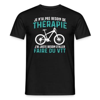 j'ai juste besoin d aller faire du vtt - T-shirt homme - noir - Devant - AI Model Male 178 light (178cm)
