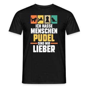 Hund Pudel - Männer T-Shirt - Schwarz - Vorne - AI Model Male 178 light (178cm)