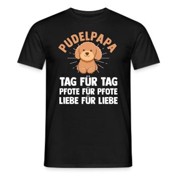 dog dog dad dad poodle dad poodle poodle - Men's T-Shirt - black - Front - AI Model Male 178 light (178cm)