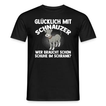 Hund Schnauzer Riesenschnauzer - Männer T-Shirt - Schwarz - Vorne - AI Model Male 178 light (178cm)
