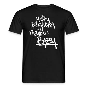 Happy Birthday Freestyle Baby Graffiti Schrift - Männer T-Shirt - Schwarz - Vorne - AI Model Male 178 light (178cm)
