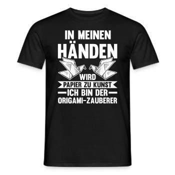 Japanese Folding Art Origami - Men's T-Shirt - black - Front - AI Model Male 178 light (178cm)