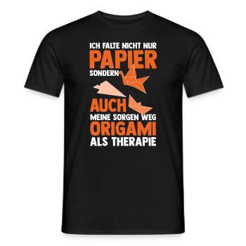 Japanese Folding Art Origami - Men's T-Shirt - black - Front - AI Model Male 178 light (178cm)