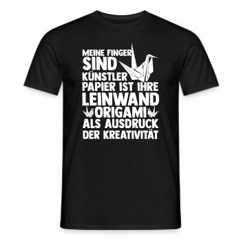 Japanese Folding Art Origami - Men's T-Shirt - black - Front - AI Model Male 178 light (178cm)