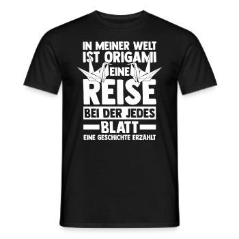 Japanese Folding Art Origami - Men's T-Shirt - black - Front - AI Model Male 178 light (178cm)