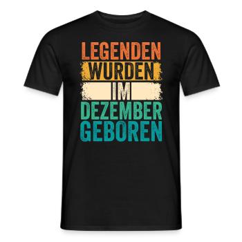 Les légendes sont nées en décembre - T-shirt homme - noir - Devant - AI Model Male 178 light (178cm)